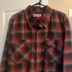 DIXXON “The Count” XXL Red Plaid Men's Button-Up Shirt